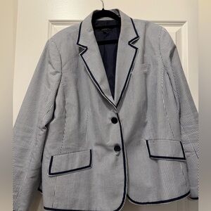 Talbots Women's white and navy jacket